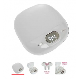 CUFFIA AURICOLARE CON MICR. WHITE WIRELESS B/N 1pz          