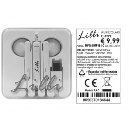 CUFFIA AURICOLARE CON MICR. WHITE -TIPE C - 1,20mt 1pz      