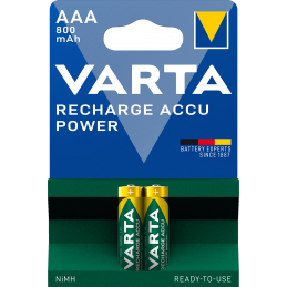 BATTERIA VARTA RICARICABILE M/STILO 800mAh 2x (C10) A.POW.1B