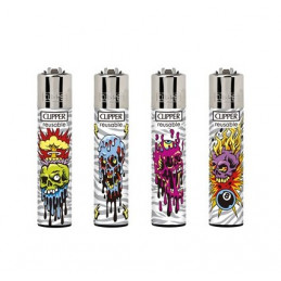 ACCENDINO CLIPPER MICROPIET. SKULL CORPZ (C48) 1pz          